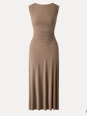 OGL Breezy Cooling Side-Ruched Sleeveless Maxi Dress